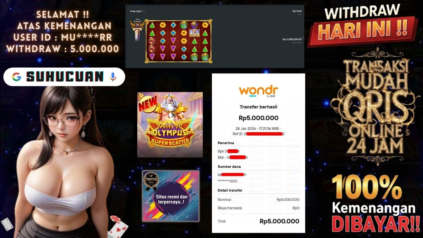 SUHUCUAN JACKPOT SLOT GATES OF OLYMPUS SUPER SCATTER